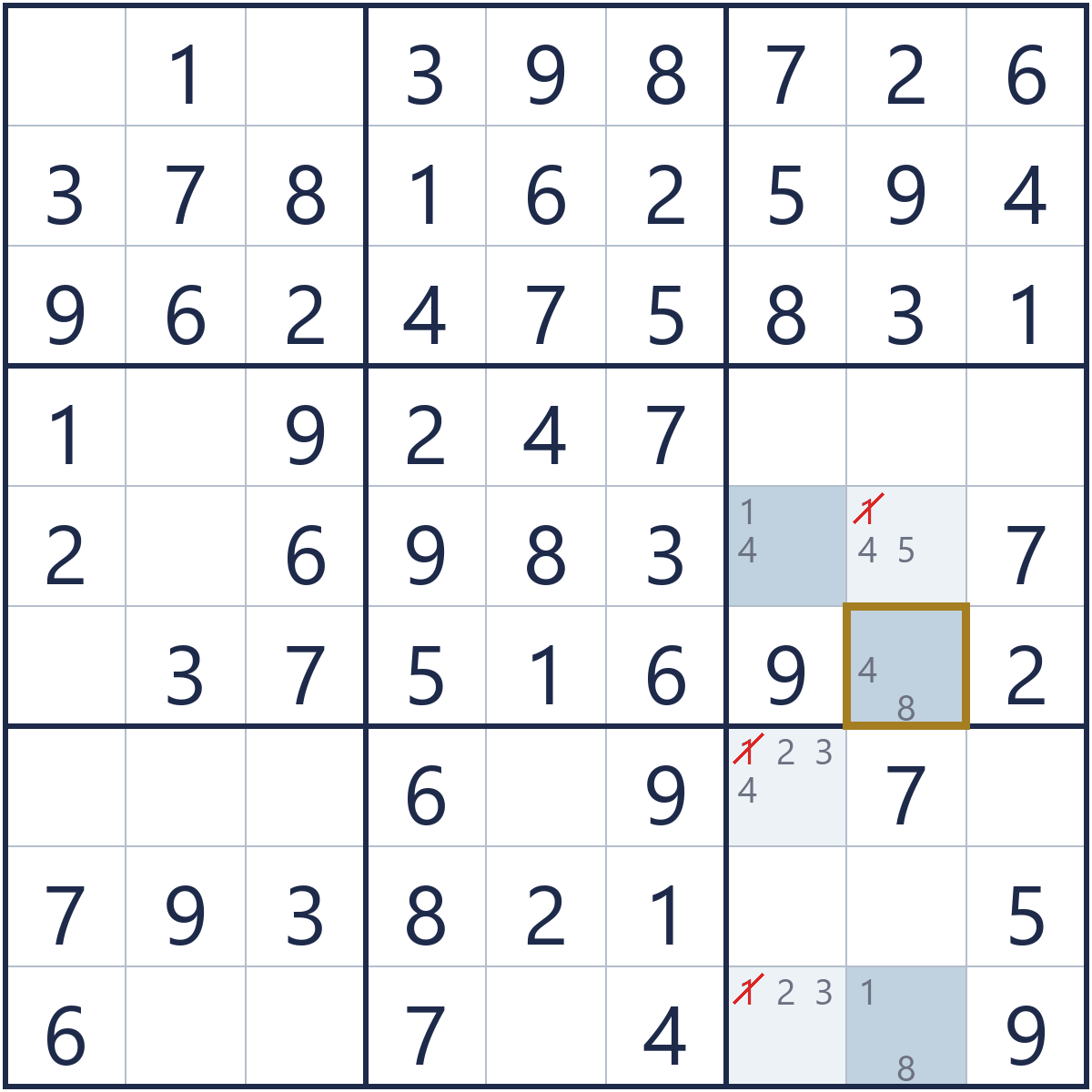 Y-Wing, grid after the technique