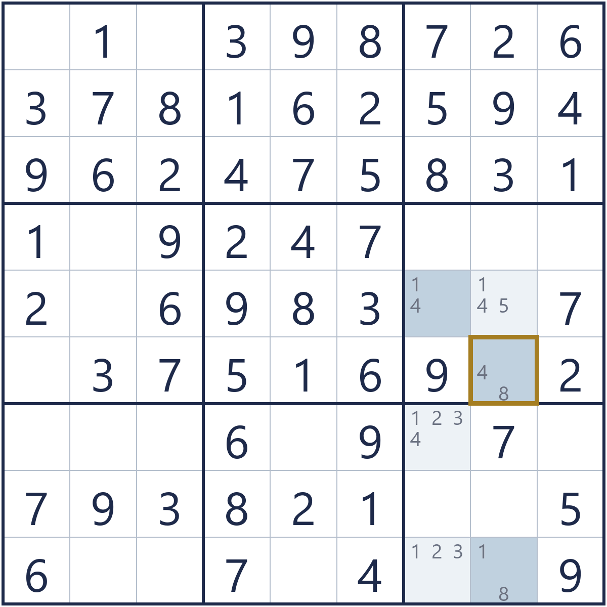 Y-Wing, grid before the technique